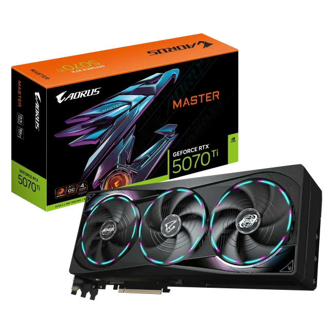 Видеокарта Gigabyte GeForce RTX 5070 Ti AORUS MASTER OC 16Gb (GV-N507TAORUS M-16GD), Retail купить! 